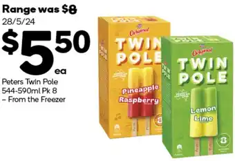Woolworths Peters Twin Pole 544-590ml Pk 8 offer