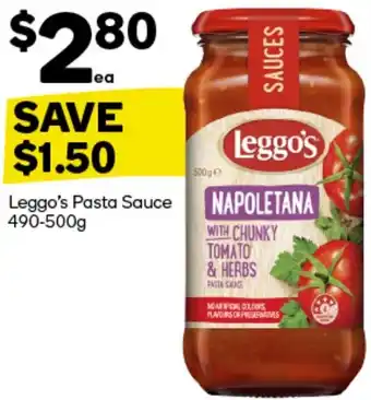 Woolworths Leggo's Pasta Sauce 490-500g offer