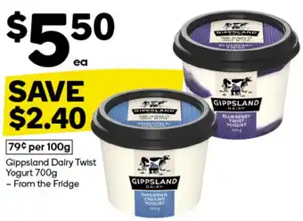 Woolworths Gippsland Dairy Twist Yogurt 700g offer