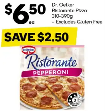 Woolworths Dr. Oetker Ristorante Pizza 310-390g offer
