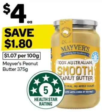 Woolworths Mayver's Peanut Butter 375g offer