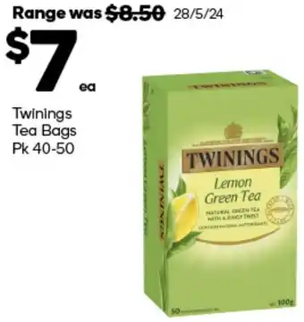 Woolworths Twinings Tea Bags Pk 40-50 offer