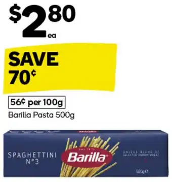 Woolworths Barilla Pasta 500g offer