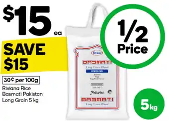Woolworths Riviana Rice Basmati Pakistan Long Grain 5 kg offer