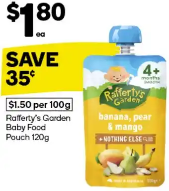 Woolworths Rafferty's Garden Baby Food Pouch 120g offer