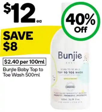 Woolworths Bunjie Baby Top to Toe Wash 500ml offer