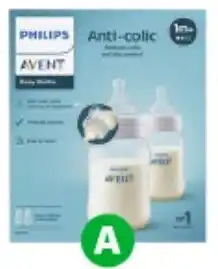 Woolworths Avent Anti-Colic Baby Bottles 260ml Pk 2 offer