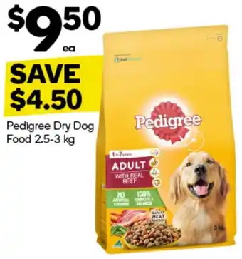 Woolworths Pedigree Dry Dog Food 2.5-3 kg offer