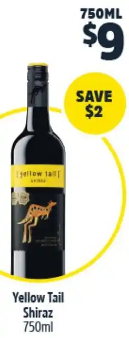 Woolworths Yellow Tail Shiraz 750ml offer