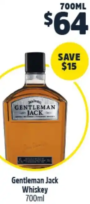 Woolworths Gentleman Jack Whiskey 700ml offer