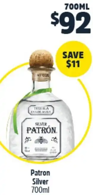 Woolworths Patron Silver 700ml offer