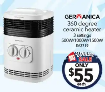 Cheap as Chips GERMANICA 360 degree ceramic heater offer