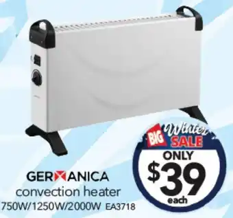 Cheap as Chips GERMANICA convection heater 750W/1250W/2000W offer