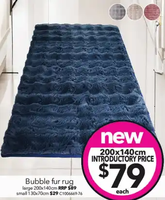 Cheap as Chips Bubble fur rug small 130x70cm offer