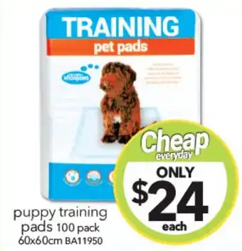Cheap as Chips puppy training pads 100 pack 60x60cm offer
