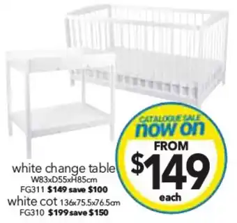 Cheap as Chips white change table W83xD55xH85cm offer
