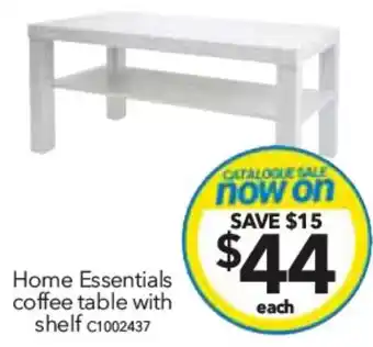 Cheap as Chips Home Essentials coffee table with shelf offer