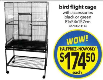 bird flight cage with accessories black or green 81x54x157cm