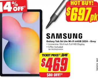 The Good Guys SAMSUNG Galaxy Tab S6 Lite Wi-Fi 64GB 2024 - Grey offer