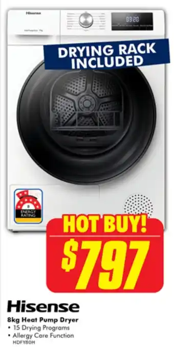 The Good Guys Hisense 8kg Heat Pump Dryer offer