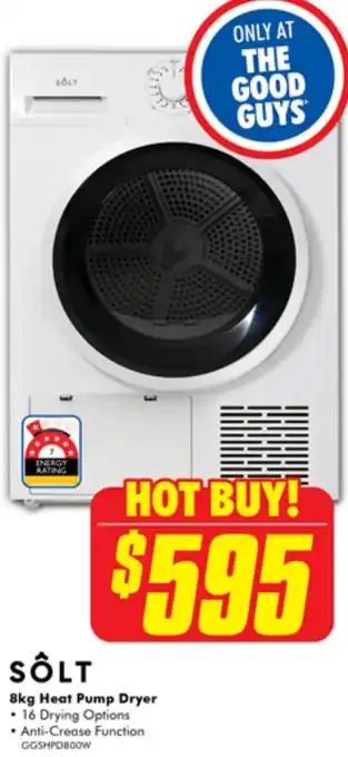 The Good Guys SÔLT 8kg Heat Pump Dryer offer