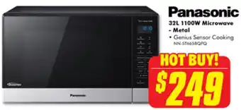 The Good Guys Panasonic 32L 1100W Microwave - Metal offer