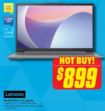 The Good Guys Lenovo IdeaPad Slim 3 15" Laptop offer