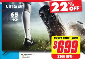 The Good Guys 65* UHD WebOS TV offer