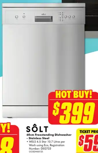 The Good Guys SÔLT 60cm Freestanding Dishwasher offer