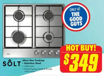 The Good Guys SÔLT 60cm Gas Cooktop Stainless Steel offer