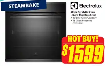 The Good Guys Electrolux 60cm Pyrolytic Oven - Dark Stainless Steel offer