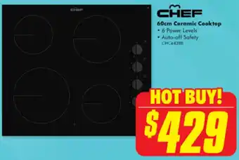 The Good Guys CĤEF 60cm Ceramic Cooktop offer
