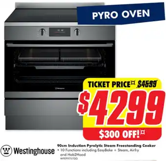 The Good Guys 90cm Induction Pyrolytic Steam Freestanding Cooker offer