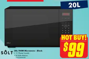 The Good Guys SÔLT 20L 700W Microwave - Black offer
