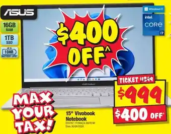 JB Hi-Fi ASUS 15" Vivobook Notebook offer