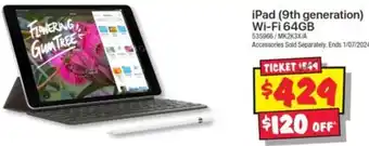 JB Hi-Fi iPad (9th generation) Wi-Fi 64GB offer