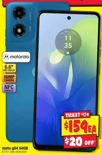 JB Hi-Fi moto g04 64GB offer
