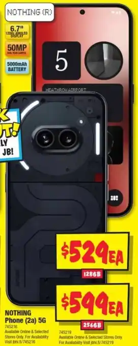 JB Hi-Fi NOTHING Phone (2a) 5G 128GB offer
