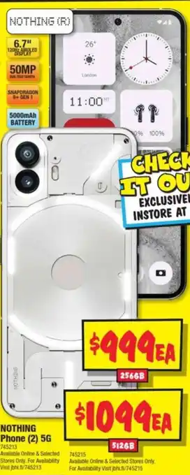 JB Hi-Fi NOTHING Phone (2) 5G 256GB offer