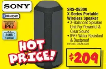 JB Hi-Fi SONY SRS-XE300 X-Series Portable Wireless Speaker `` offer