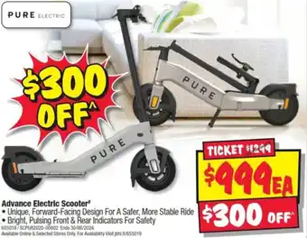 JB Hi-Fi PURE ELECTRIC Advance Electric Scooter offer