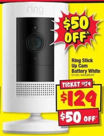 JB Hi-Fi Ring Stick Up Cam Battery White offer