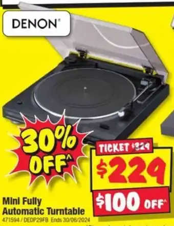 JB Hi-Fi Mini Fully Automatic Turntable offer