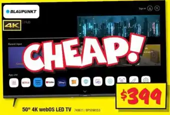 JB Hi-Fi BLAUPUNKT 50" 4K webOS LED TV offer
