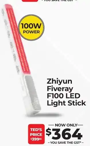 Teds Cameras Zhiyun Fiveray F100 LED Light Stick offer