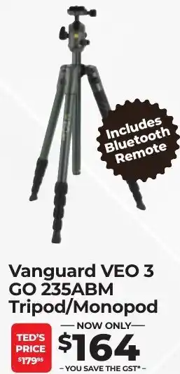 Teds Cameras Vanguard VEO 3 GO 235ABM Tripod/Monopod offer
