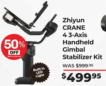 Teds Cameras Zhiyun CRANE 43-Axis Handheld Gimbal Stabilizer Kit offer