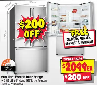 JB Hi-Fi 605 Litre French Door Fridge offer