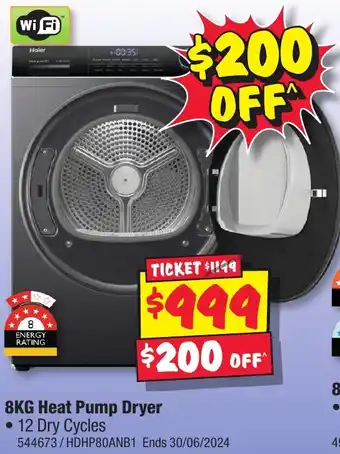 JB Hi-Fi 8KG Heat Pump Dryer offer