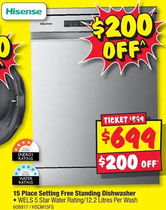 JB Hi-Fi 15 Place Setting Free Standing Dishwasher offer